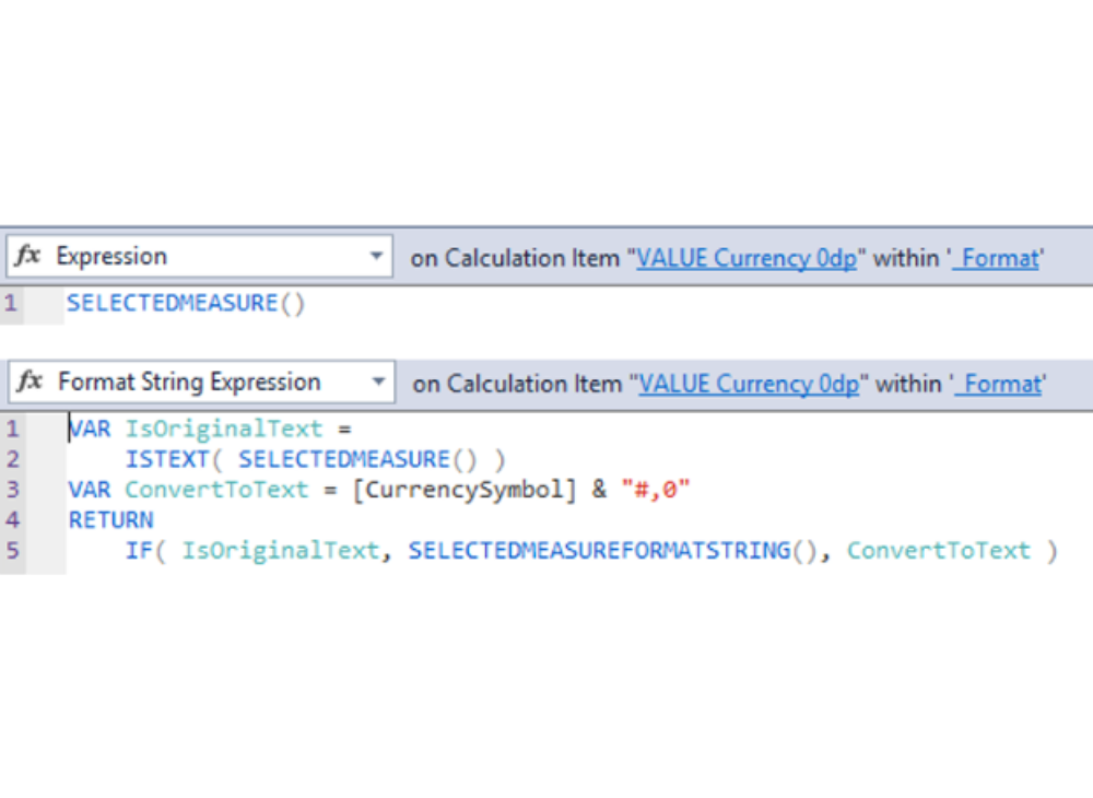 The VALUE method applies the change in the format string expression